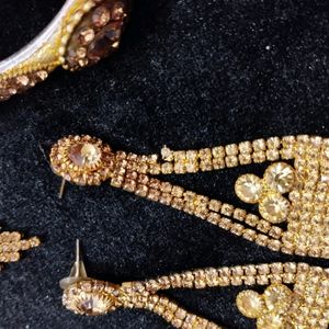 Golden Earrings(pack Of Two) &amp; kangan(4) Piece