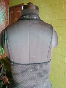 Sparkly Silver Halter Top