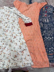 Set Of 3 Daily Home Wear Cotton Kurti