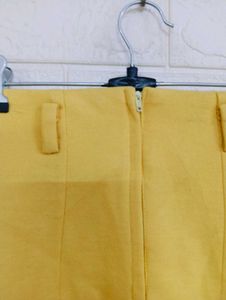 Pleated Yellow Mini Skirt