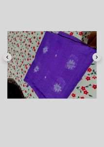 Purple Cotton Saree with readymade blouse