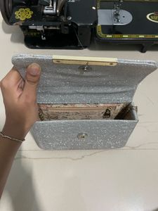 Silver Glitter Clutch