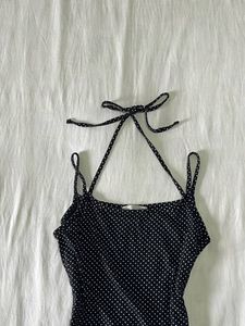 polka dot pinteresty tank top with back tie