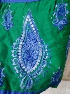 Elegant Blue &amp; Green kurta Dress
