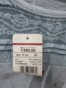 Blue Lace Detail Tee