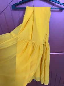 Yellow Embroidered Indian Kurti With Sharara Pant