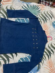 Denim Top with Grommet Detail