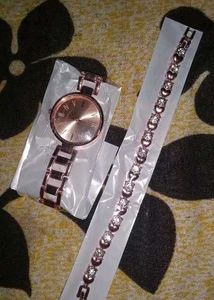 Beautiful Watch And Bracelet Combo Set