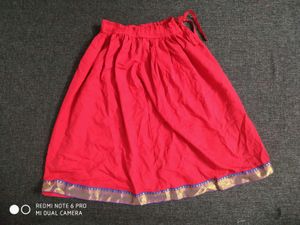 Red Zari Border Skirt