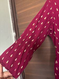 Nice Embroidered Gown With Button Up Sleev