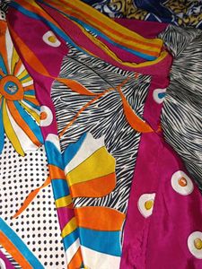 Multi Colour Crape Saree