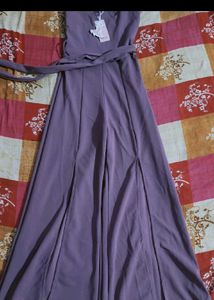 Mauve Tie-Waist Jumpsuit