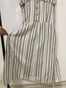Striped Button-Front Sundress