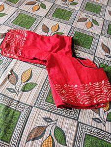 Red &amp; White Batik Print Fabric