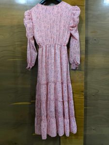 Pink Floral Tiered Maxi Dress