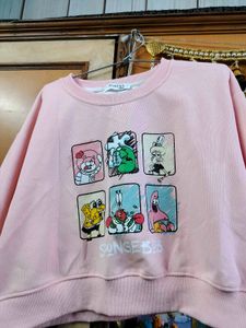 SpongeBob down shoulder sweatshirt