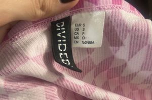 H&amp;M Pink Checkered Crop Top