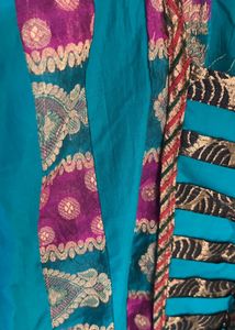 Cotton Silk Kurta With Net Sleeves