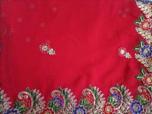 Anushree Embroidered Red ♥️ ♥️😍😍Saree