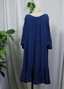 Global Desi Cold Shoulder Embroidered Dress