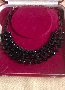Handmade Black Beaded Necklace