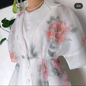 Premium Floral Organza Dresses (2-piece)