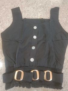 Black Sleeveless Party Wear Top
