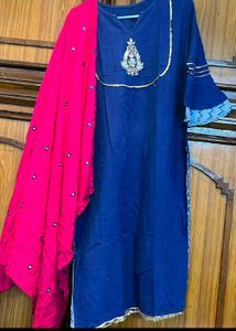 Blue &amp; Pink Kurta Set