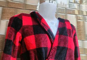 Red &amp; Black Plaid Robe