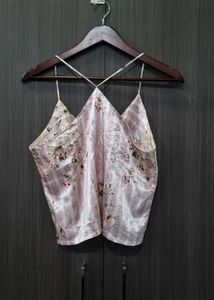 floral silk tank top