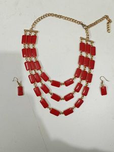 Red Layered Necklace