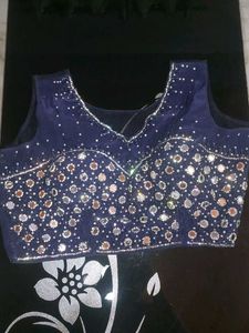 Nevy Blue Blouse and redy made saree