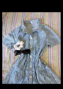UNIQLO Blue Striped Dress