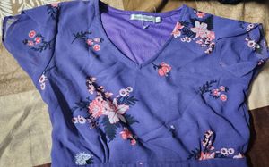 Miss Chase Purple Floral Midi Dress