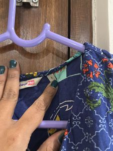 Navy Blue With Patterned Pocket Jumpsuit