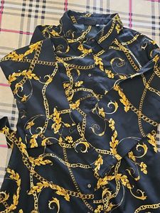 Chain Print Button-Down Shirt