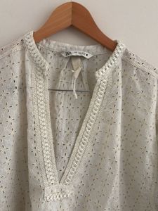 Zara Eyelet Blouse