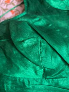 Parrot Green Blouse With Black Border