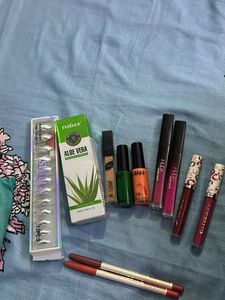 Combo Of Foundation, Concealer, Nails, Lipstick,