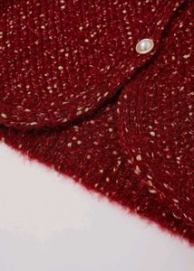 Luxury Red Tweed Korean Jacket