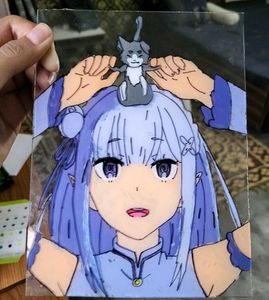 Anime Character Glass Painting Emilia Re Zero
