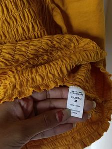 Mustard Smocked Top