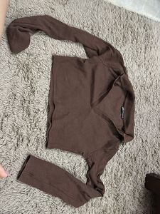Zara Brown Long Sleeve Top