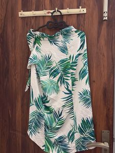Leaf Print Wrap Skirt
