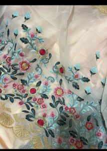 Floral Embroidered Blouse Unstitched With Dupatta