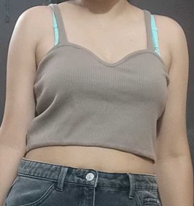 Cute Brown 🟤 Crop Top For Summer