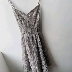 Silver lace romper