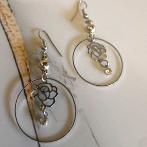 Rose Cutout Hoop Earrings