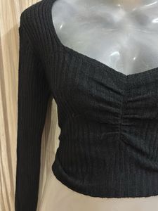 Sexy Black Long Sleeve Top