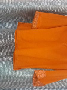 Color Tshirt With Folded Sleeves And Side Slit